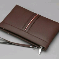 Handbag PU Leather Pria Wanita Fashion Springkel Pita Merah Putih Kulit PU Dasar Zippers Tas Clutch