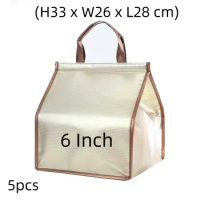 6 Inch Portable Cooler Cake Insulation Bag Thermal Foldable Waterproof Aluminum Foil Food Delivery Multifunction