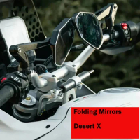For Ducati DesertX Accessories 2022 2023 Motorcycle Mirror Accessories CNC Side Mirror Collapsible Folding Mirror