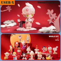 USER-X Three Two One Happy Chinese New Year Series Mystery Blind Box Action Anime Toy Molly Dimoo Pcuky Bunny Yoki Figures Doll
