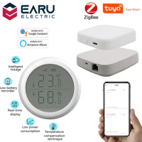 TUYA ZigBee Hub Wireless Temperature Humidity Sensor LED Screen Display Works With Smart Life Google Home Alexa Home Assistant
