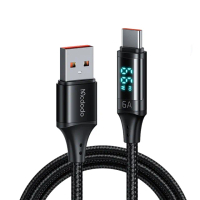 【Mcdodo麥多多】USB to Type-C 1.2米(智能數顯充電線 66W快充線 編織線 電壓顯示充電線)