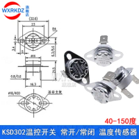 2pcs KSD302 16A 250V 40-300 degree Ceramic KSD301 Normally Closed Open Temperature Switch Thermostat 45C 85C 95C 150C 250C 300C