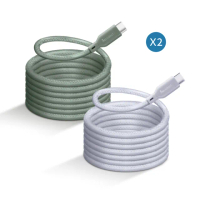 【mo select】特談▼2入100W Type C 磁吸充電線/編織快充線/傳輸線(1.2M/適用安卓/iPhone16/15)