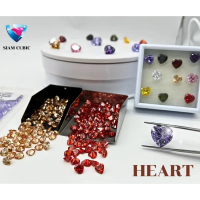 สินค้าแนะนำ HEART SHAPE(Size 3x3 MM.- 12x12 MM.)COLOR - CZ พลอยสี - CZ  รูปทรงหัวใจ  พลอยสังเคราะห์ 
