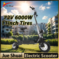 11INCH Off-Road Tire Electric Scooter 6000W 72V Dual Motor 85KM/H Speed Electric Scooters EBS Disc Brake Waterproof E Scooter