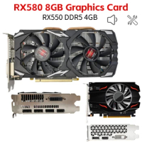 RX580 8GB Graphics Card DDR5 256Bit Gaming Video Card for PC RX 580 8G Dual Cooling Fan RX550 4GB Desktop Computer Accessories