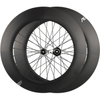 Carbon Wheelset 700c 88mm * 25mm Carbon Disc Wheelset Road Bike 24 Holes Tubeless with Ceramic Hub Cycling Track Wheelset