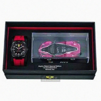 【Ferrari 法拉利】FERRARI手錶型號FE00002(黑色錶面黑錶殼紅矽膠錶帶款)