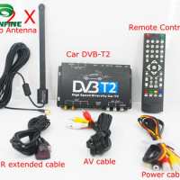 HDTV Car DVB-T2 DVB-T MULTI PLP Digital TV Receiver automobile DTV box With Two Tuner Antenna