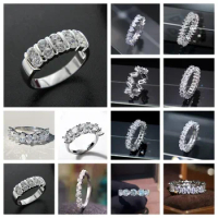 Pai Diamonds, Explosive Flashing Moissanite Ring, Fashionable Style, Attending Banquet, Wedding, Engagement Party, Girl Jewelry