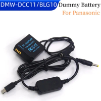 USB C DC Cable+BLG10 Dummy Battery for Panasonic Lumix DMC-GF6 GF3K TZ100 LX100 GX7 S6K GX80 GX85 GX9 Camera DCC11 DC Coupler