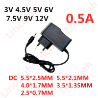 AC 110-240V DC 3V 4.5V 5V 6V 7.5V 9V 12V 0.5A Power Supply 3 4.5 5 6 7.5 9 12 V Volt Adapter Charger for LED light strip CCTV
