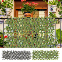 Artificial Plants Grass Wall Panel Expandable Leaf Fence Grass Mat Greenery Panels Privacy Fence Screen for Home Outdoor balcony