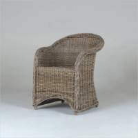 【山茶花家具】自然風灰色藤椅KC013GR室內椅(休閒風-編織椅)