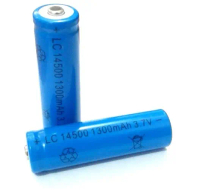 TTS Baterai AA 3.7V 1300 mAh Li-ion LC 14500 Recharge Biru I Batere A2 3,7V I Batre Senter LED Kapas