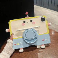 เคส iPad, หุ่นยนต์การ์ตูนน่ารัก, เข้ากันได้กับ Apple iPad, วัสดุซิลิโคน, เหมาะสำหรับ iPad10/9 และ Ai