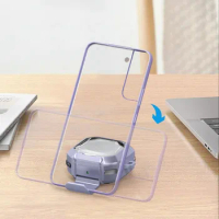 TPU Earphone Case Invisible Bracket Transparent Storage Shell Dustproof with Buckle for Samsung Galaxy buds live/2/pro/2 pro/FE