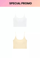 Kiss & Tell 2 Pack Premium Alaia Seamless Ice Silk Bralette Inner Top in White and Nude
