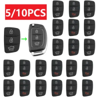 5/10PCS Replacement 3 Buttons Remote Key Fob Case Rubber Pad For Hyundai I10 I20 I30 IX35 Kia K2 K5 Rio Sportage Flip Key Parts