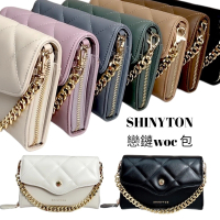 【SHINYTON】111023菱格WOC包鏈條包、側背包、長夾包、手提包、零錢包、卡片包、菱格包