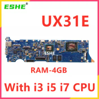 UX31E Laptop Motherboard For ASUS ZenBook UX31E BX31E Notebook Mainboard With i3-2367M i5-2557M i7-2677M CPU RAM 4GB 100% Tested