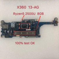 for HP X360 15-AG Laptop Motherboard CPU:R5- 2500U AMD RAM:8GB L19573-601 17885-2 448.0ec06.021 100% Test Ok