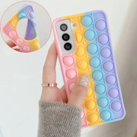 Push It Pop Bubble Toys Case for Oppo A74 A53 A52 A72 A91 A92 A54 A95 A94 A93 5G A16 4G A55 A92s Soft Silicone Woman Phone Cover