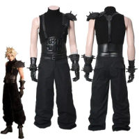 FF7 Cloud Strife Cosplay Costume Anime Game Final Fantasy VII Men Vest Pant Halloween Party Clothes For Male Adult Role Play New