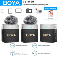BOYA BY-M1V Wireless Lavalier Lapel Microphone for iPhone Android DSLR Cameras Smartphone Youtube Recording Live Streaming Vlog