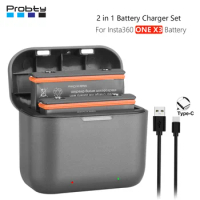 2 in 1 For Insta360 X3 Battery Fast Charging Box for Insta 360 X3 Battery for Insta360 One X3 Portable Charge Accessories