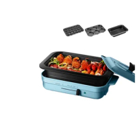 L Hot Pot Electric Heat Pan Multi-Function Pot Cooking Pot Household Barbecue Hot Pot All-in-One Pot Electric Caldron