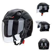 100% Original HNJ Helmet Motor Safety Double Visor Motosikal Murah Muka Separuh Terbuka