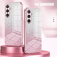 La19-FOR Samsung Galaxy S23Ultra S24Ultra S24FE S23FE S21FE S22Ultra Transparent Plated Phone Soft C