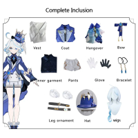 Trò Chơi Genshin Tác động Cosplay Furina Cosplay Trang Phục Phụ Nữ Fontaine Focalors Với Hat Hallowe