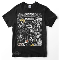 เสื้อยืด oasis 2 POSTER พรีเมี่ยม oasis stand by me เสื้อยืด rock britpop suede blur the cure