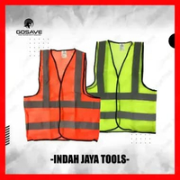GOSAVE Rompi Jaring 4 GARIS High Lines Reflective Safety Vest Proyek Keselamatan Hijau