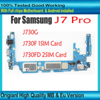 Free shipping for Samsung Galaxy J7 PRO J730F J730FD 5730G motherboard 100% with full chips logic board Good Working