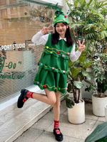 聖誕節服裝女聖誕樹套裝cos服大人聖誕主題服飾寫真christmas裙子【淘夢屋】