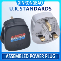 UK British mains plug 3 Pin 13A Plugs Grounded 250V 3 Pin fused BS1363 adaptor POWER cable connector wire converter UK STANDARDS