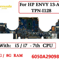 6050A2909801 For HP ENVY 13-AD TPN-I128 Laptop Motherboard With I5 I7 CPU 4G 8GB RAM 926311-001 926311-501 926311-601 Tested
