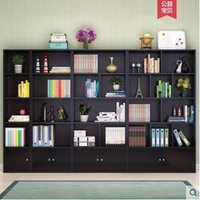 書櫃書架收納書櫃自由組合置物架簡約帶門書櫥非實木現代儲物櫃子簡易書架落地