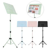 Portable Light Sheet Music Stand for Playing Musical Instruments / Traveling Out, Foldable and Height-Adjustable Music Book Clip
