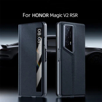 Flip Case For Honor Magic V2 RSR Case Luxury Leather Full Protection Phone Cover Fashion Business Shockproof Bumper