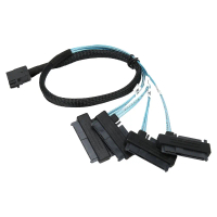 durable 50cm/1.6ft SFF 8643 to 4 SAS 29P Cable 12Gbps High Speed Mini SAS HDD Cable SFF 8643 to SAS 