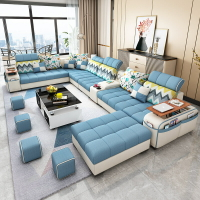 懶人沙發  沙發三人小客廳新款科技布沙發大戶型屋家具懶人L組合沙發