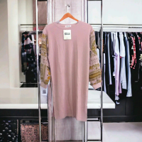 Blouse Rajut L30 Import Original Bahan Premium Warna Dusty Lengan Panjang Corak Kombinasi Renda Cant