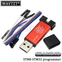 WAVTZT ST LINK Stlink ST-Link V2 Mini STM8 STM32 Simulator Download Programmer Programming With Cover DuPont Cable ST Link V2