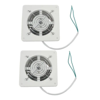 2X 4 Inch 20W 220V High Speed Exhaust Fan Toilet Kitchen Bathroom Hanging Wall Window Glass Small Ventilator Extractor