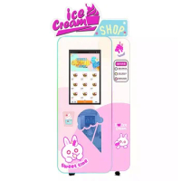 Italian popular automatic frozen food ice cream machines self service soft ice cream cone vending machine
